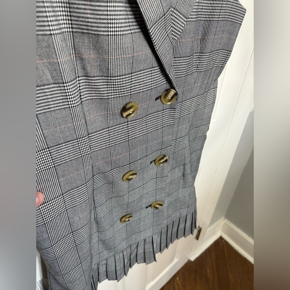 Anna Cate Collection Sara Vest Dress Plaid Double Breasted Pleated Hem | Size M - Picture 6 of 13